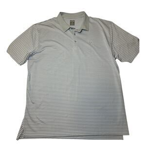 Callaway Polo Shirt Mens Size 2XL Gray Striped Opti Dri Fit Golf Short Sleeve